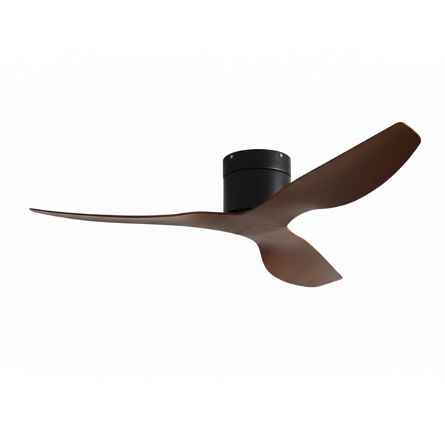 Ultra-thin Ceiling Fan - Black &amp; Dark Wood ABS