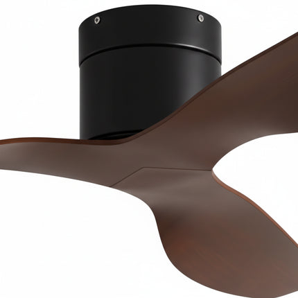 Ventilateur de Plafond Ultra-plat  - Noir & ABS Bois Foncé