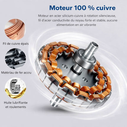 Ventilateur Plafond Silencieux Vintage avec LED - Argent et Bois Naturel