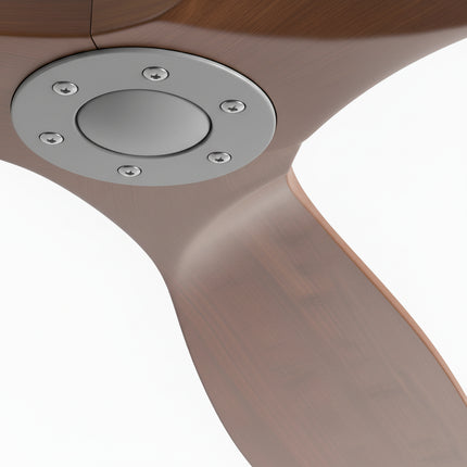 Ventilateur de Plafond en Bois Massif – Bois Foncé et Gris