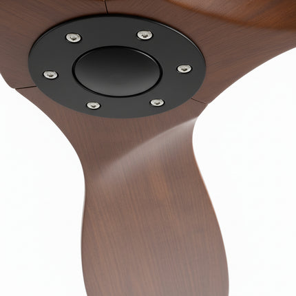 Ventilateur de Plafond en Bois Massif – Bois Foncé et Noir