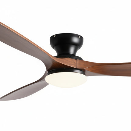 Ventilateur de Plafond avec Éclairage LED – Bois Foncé et Noir