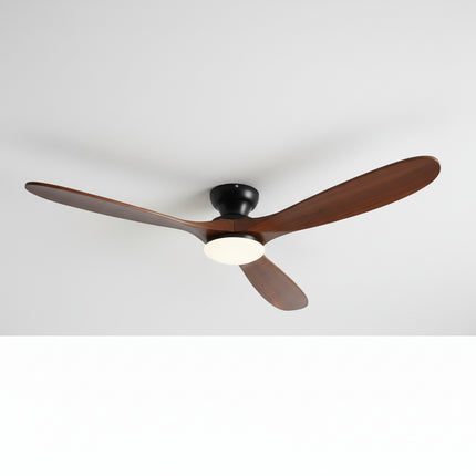 Ventilateur de Plafond avec Éclairage LED – Bois Foncé et Noir