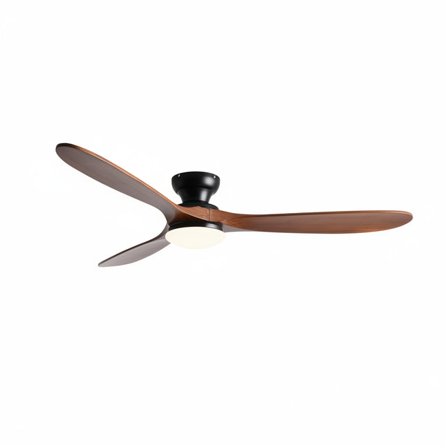 Ventilateur de Plafond avec Éclairage LED – Bois Foncé et Noir