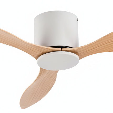 Ventilateur plafond Silencieux Moteur DC - Blanc & ABS Bois Clair