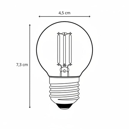Ampoule LED Filament E27 G45 4W - Blanc Chaud 2700K