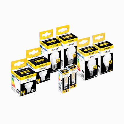 Ampoule LED E27 allumee diffusant une lumiere blanc chaud