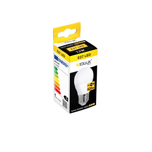 Ampoule LED E27 vue de profil montrant la forme globe et le culot