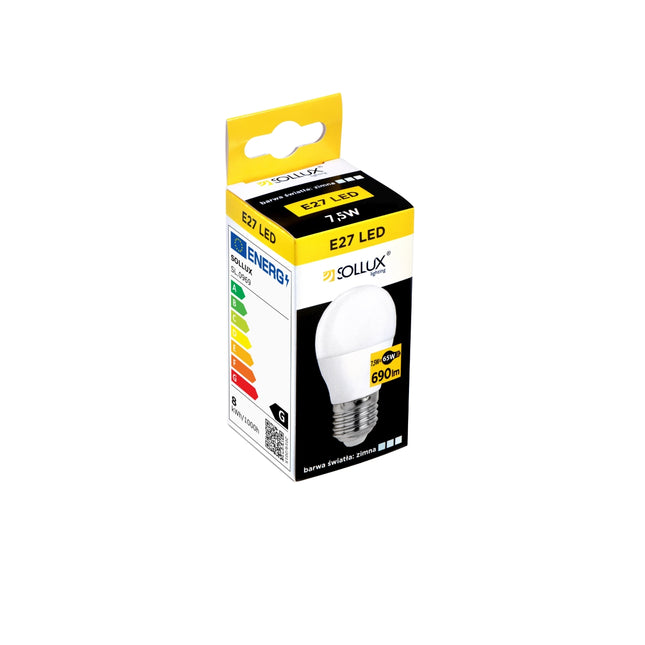 Ampoule LED E27 vue de profil montrant la forme globe et le culot