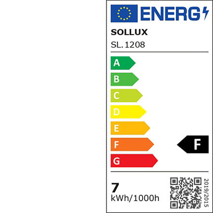 Étiquette énergétique européenne de l'ampoule LED E27, classe F, 7 kWh pour 1000 heures
