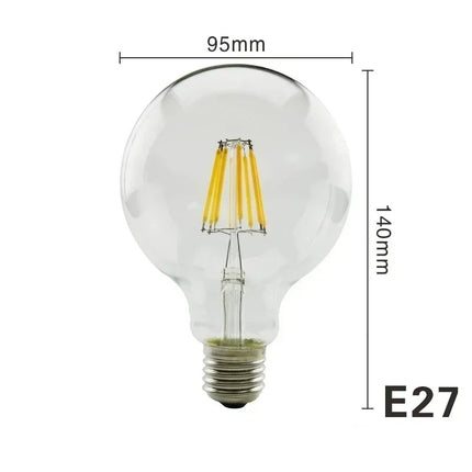 Ampoule LED filament Edison globe G95 à culot E27, Ø 95 x 140 mm