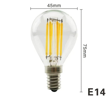 Ampoule LED filament Edison golf G45 à culot E14, Ø 45 x 75 mm