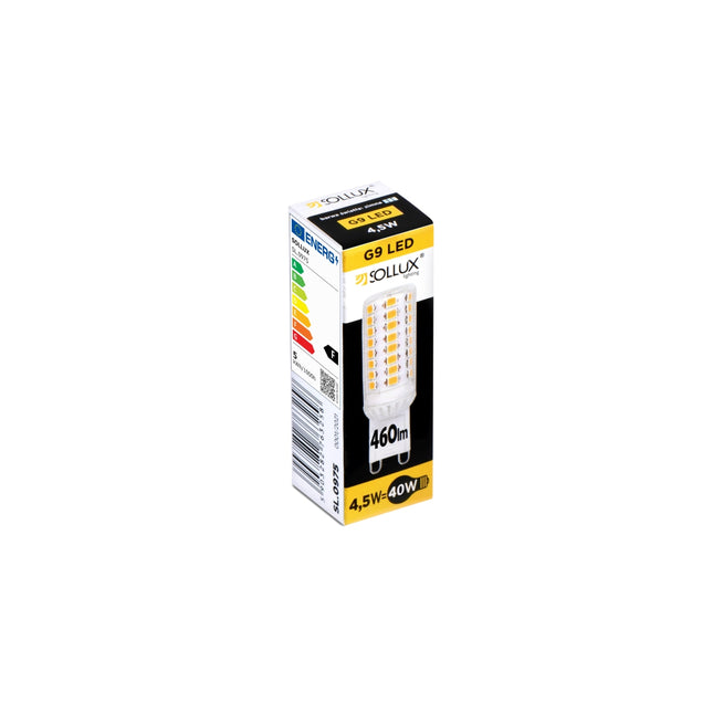Ampoule LED G9 vue de profil montrant le format compact et le culot a broches