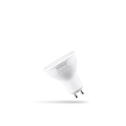 Ampoule LED GU10 4000K blanc neutre posee sur fond neutre, vue packshot