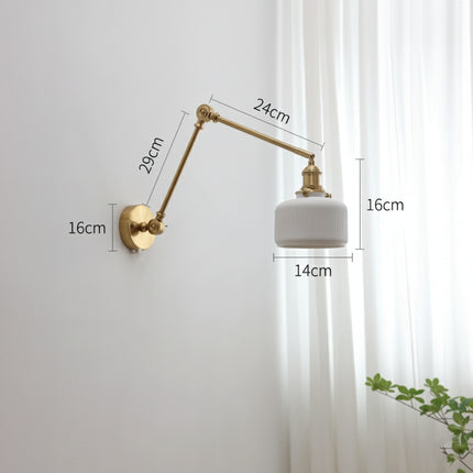 Applique Murale Bras Long Laiton et Verre