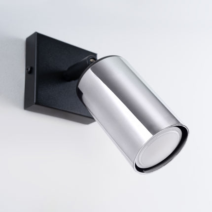 Applique Acier Luxe Noir/Chrome, vue rapprochée d'ensemble