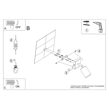 Instructions de montage de l'Applique Acier Luxe Noir/Doré