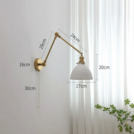 Applique Murale Bras Long Laiton et Verre
