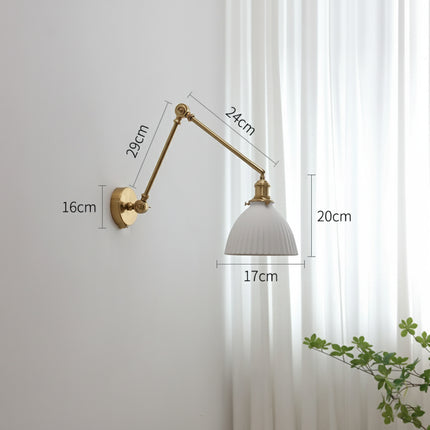 Applique Murale Bras Long Laiton et Verre