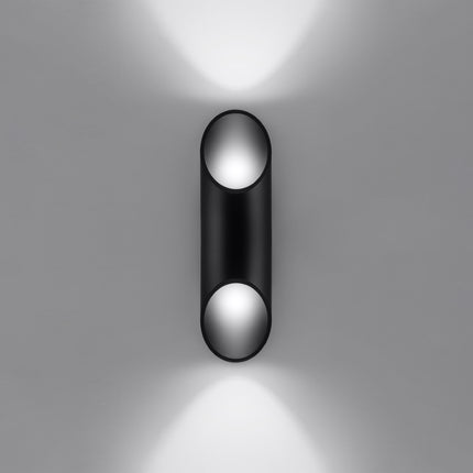 Applique murale Bambou 30 noire diffusant une lumière douce