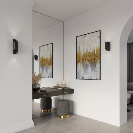 Applique murale Bambou 30 noire vue de profil