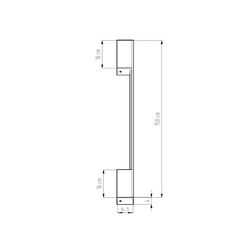 Dimensions Aplique de pared contemporáneo L Gold Bar de 3000 K