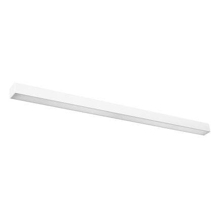 Applique barre moderne LED blanche 118 cm, profil linéaire en aluminium, sur fond blanc