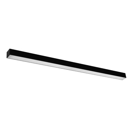 Applique barre moderne LED noire 118 cm, profil linéaire en aluminium, sur fond blanc
