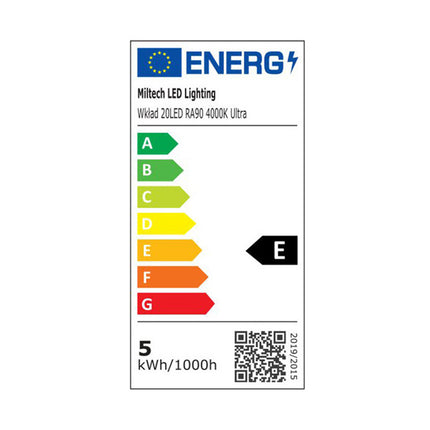 Étiquette énergétique européenne classe E du module LED 4000K CRI90 de l'applique