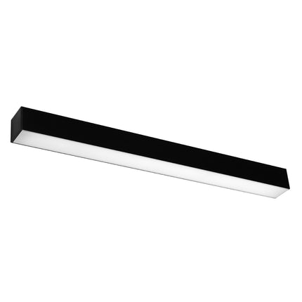 Applique barre moderne LED noire 67 cm, profil linéaire en aluminium, sur fond blanc