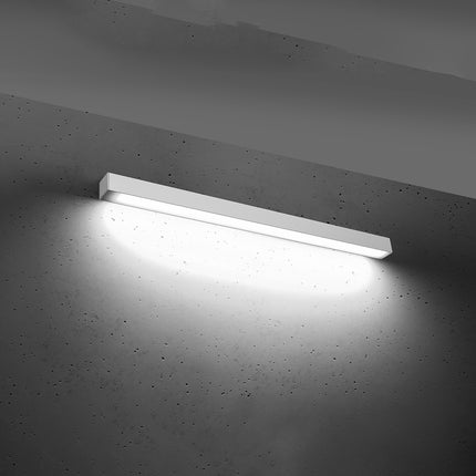 Applique barre moderne LED blanche 90 cm allumée, diffuseur opale lumineux homogène