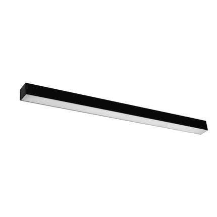 Applique barre moderne LED noire 90 cm, profil linéaire en aluminium, sur fond blanc