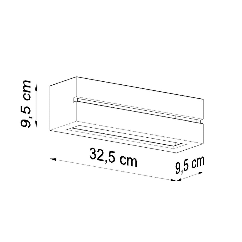 Dimensions Horizontale Wandleuchte aus Keramik