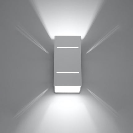 Applique Bloc Minimaliste en Aluminium Blanc vue de face