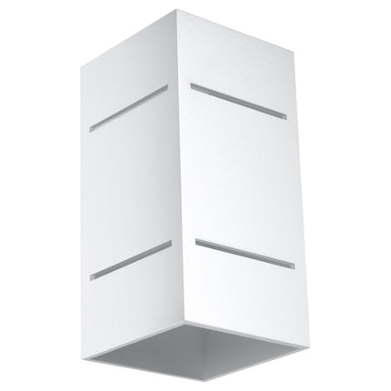 Applique Bloc Minimaliste en Aluminium Blanc vue de profil