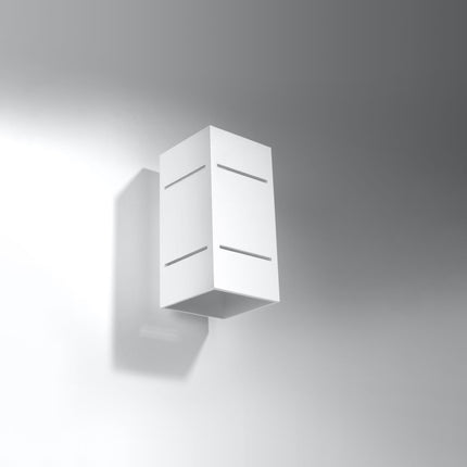 Applique Bloc Minimaliste en Aluminium Blanc, éclairage bidirectionnel haut et bas
