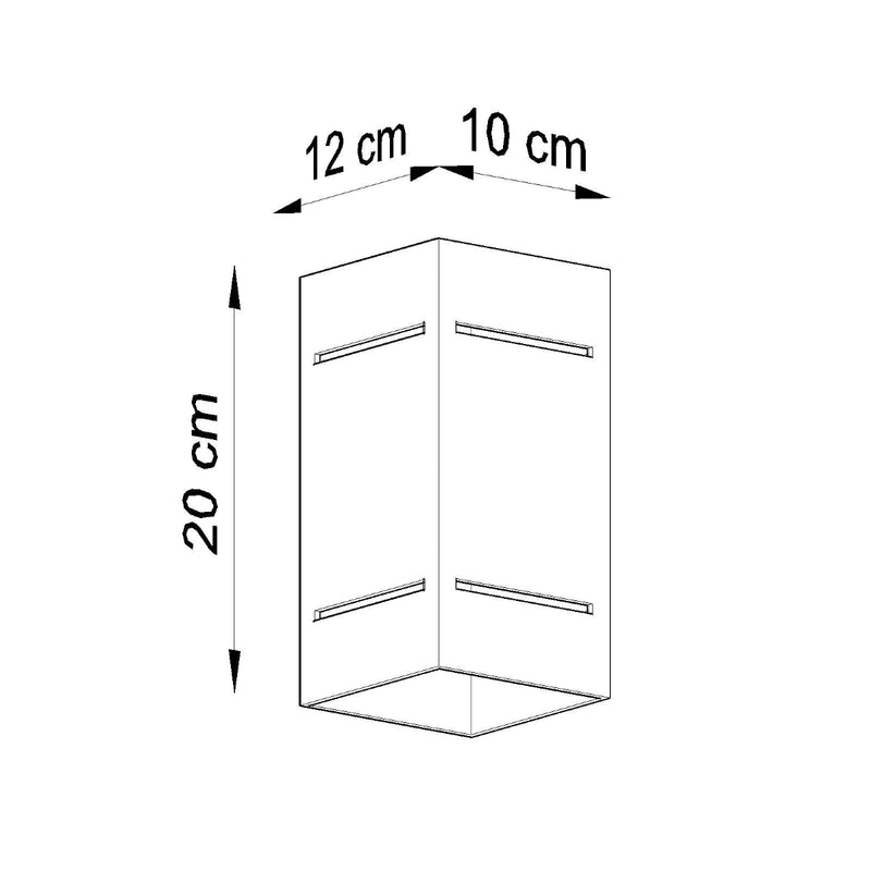 Dimensions Lámpara de pared minimalista Bloc en aluminio gris