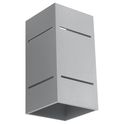 Applique Bloc Minimaliste en Aluminium Gris vue de profil