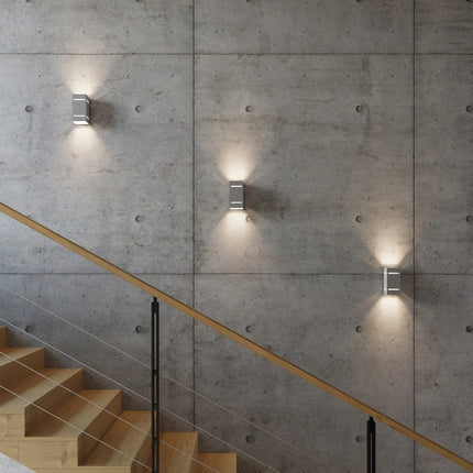 Applique Bloc Minimaliste en Aluminium Gris dans un intérieur contemporain