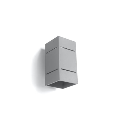 Applique Bloc Minimaliste en Aluminium Gris, éclairage bidirectionnel haut et bas