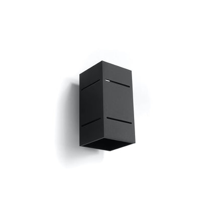 Applique Bloc Minimaliste en Aluminium Noir, éclairage bidirectionnel haut et bas
