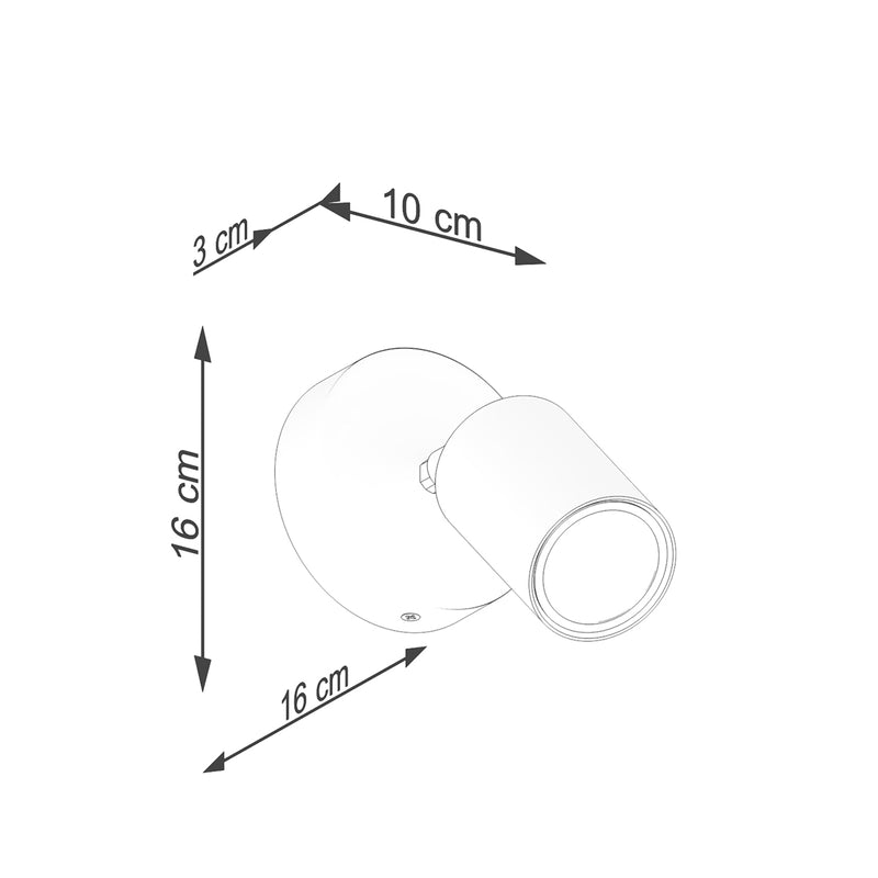 Dimensions Lámpara de pared de diseño de madera y metal blanco