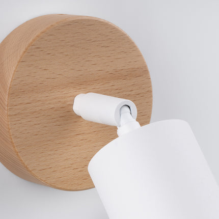 Schéma technique avec les dimensions de l'applique bois et métal blanc en centimètres