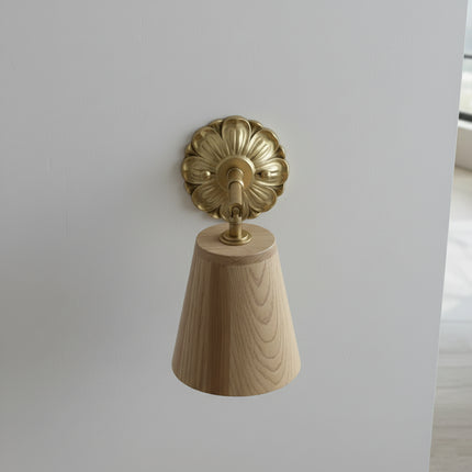 Applique Murale Bois Frêne et Laiton Orientable Circulaire
