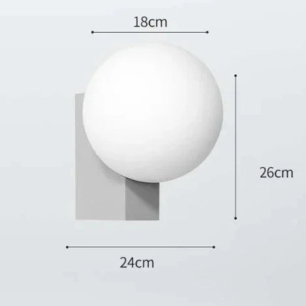Applique murale bulle en métal, finition blanche