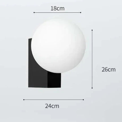 Applique murale bulle en métal, finition noire
