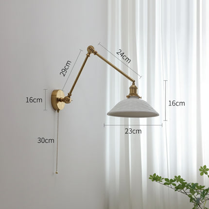 Applique Murale Bras Long Laiton et Verre