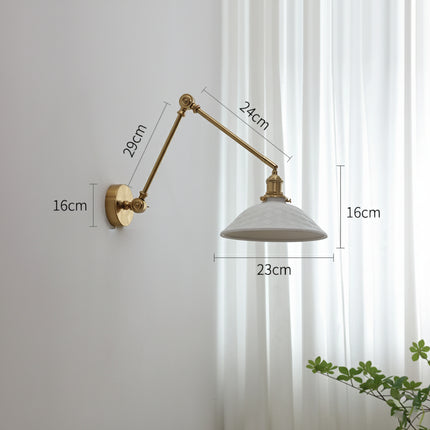 Applique Murale Bras Long Laiton et Verre
