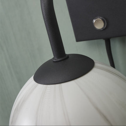 Schéma des dimensions de l'applique murale Carrara globe marbre et noir