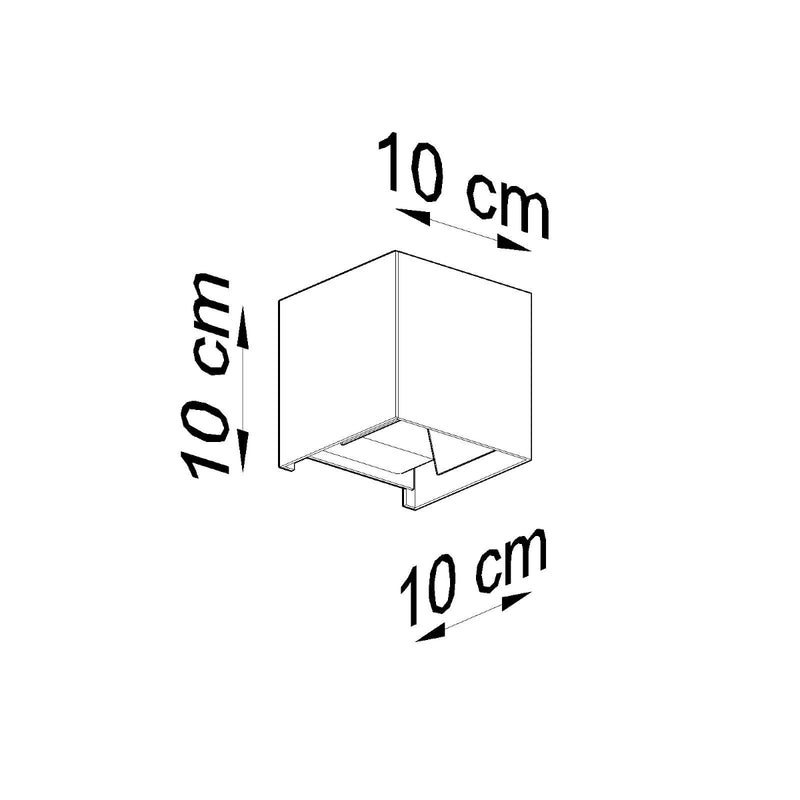 Dimensions Black Square LED Wall Light IP54
